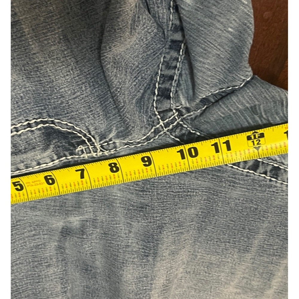 Bongo Womens Plus Size 20W Distressed Straight Leg Jeans Medium Wash Blue Denim - Picture 7 of 7